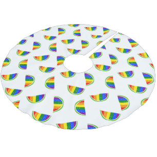 Rainbow Watermelon Pattern Brushed Polyester Tree Skirt