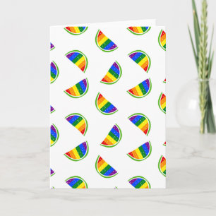 Rainbow Watermelon Pattern Card