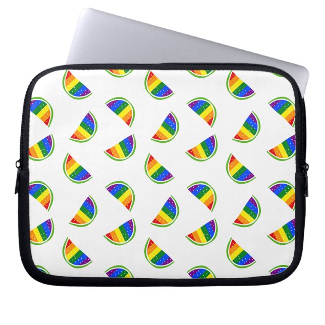 Rainbow Watermelon Pattern Laptop Sleeve (Front)