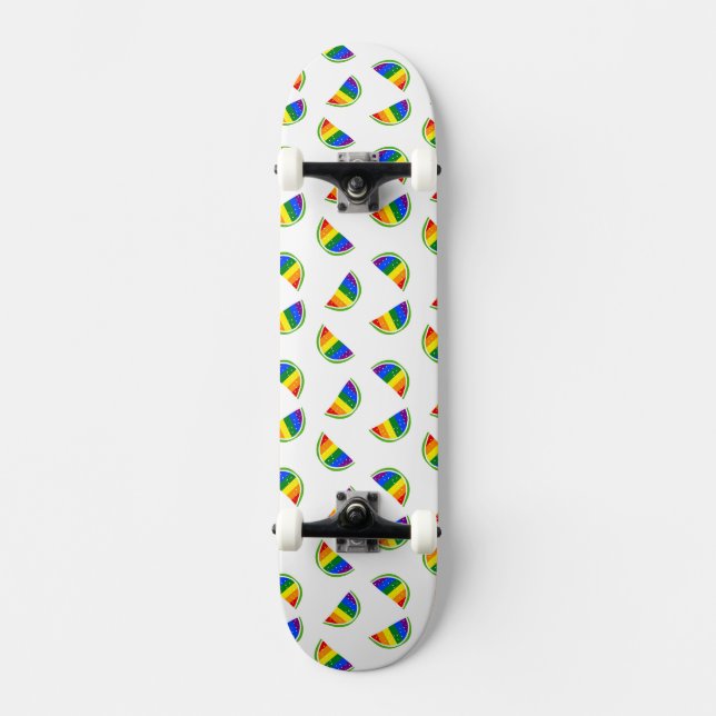 Rainbow Watermelon Pattern Skateboard (Front)