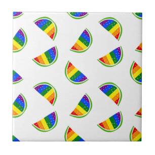 Rainbow Watermelon Pattern Tile