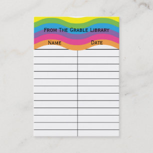 Rainbow Wave Book Return Cards
