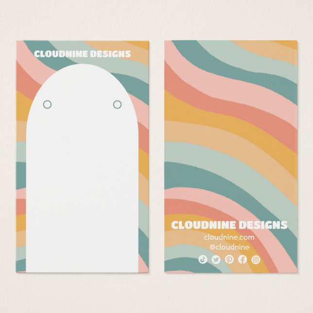 Rainbow Wave Earring Necklace Jewellery Display Ca (Front & Back)