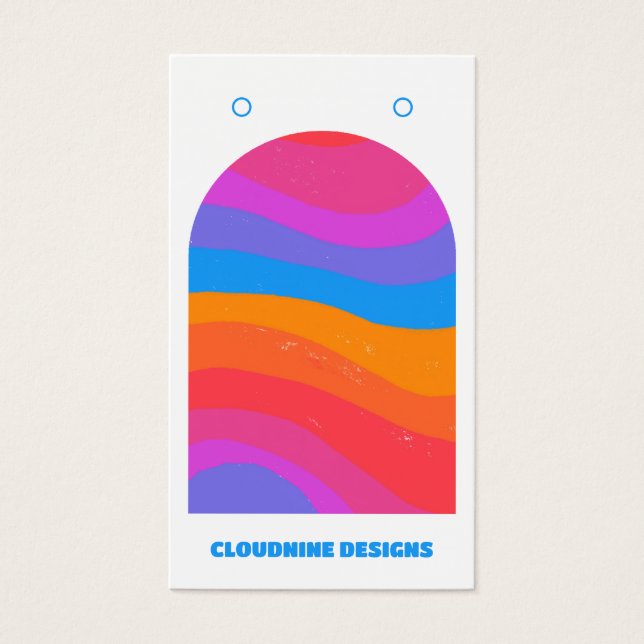 Rainbow Wave Earring Necklace Jewellery Display Ca (Front)