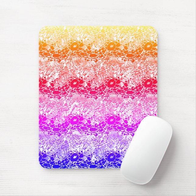 Rainbow wave  mouse mat (With Mouse)