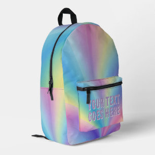 rainbow wave ombre colourful your text here printed backpack