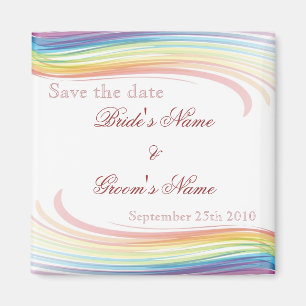 Rainbow Wave Save the Date Magnet