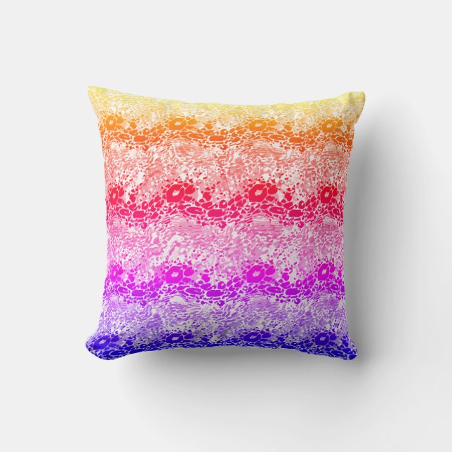 Rainbow wave Throw Pillow (Front)