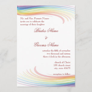 Rainbow Wave Wedding Invitation