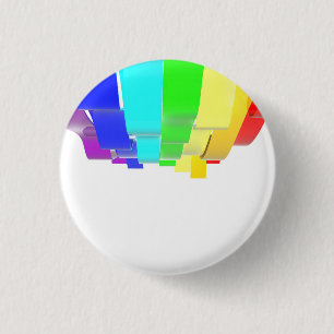 Rainbow waves 3 cm round badge