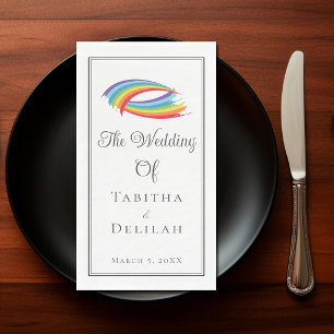 Rainbow Waves Beautiful Personalised Wedding Napkin