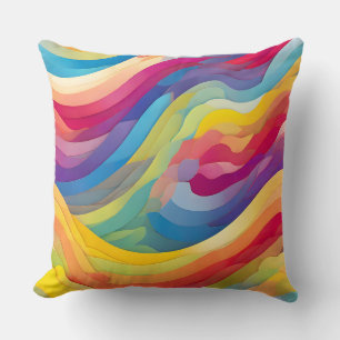 Rainbow Waves Cushion