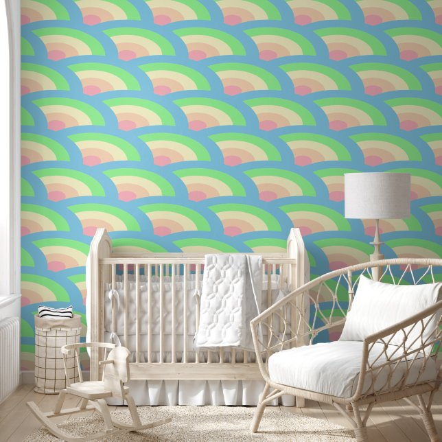rainbow Waves delightful Wallpaper (Kids)
