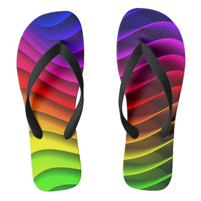 Rainbow Waves Flip Flops (Footbed)