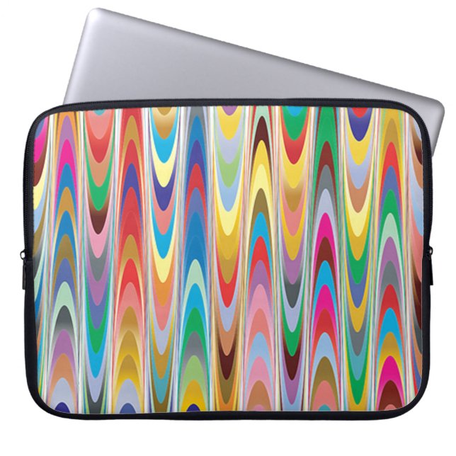 Rainbow Waves Laptop Sleeve (Front)