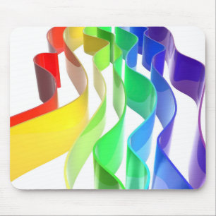 Rainbow waves mouse mat