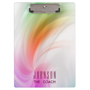 Rainbow Waves Painted Starburst Curves Clipboard