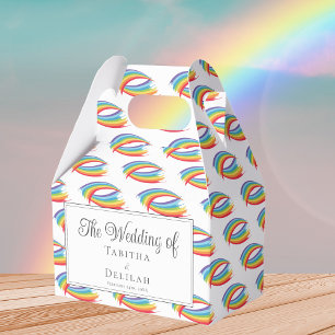 Rainbow Waves Pattern LGBT Wedding Favour Box