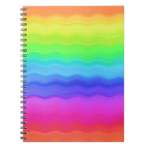 Rainbow Wavy Wave Gradual Pastel Colour Notebook