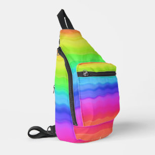 Rainbow Wavy Wave Gradual Pastel Colour Sling Bag