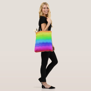 Rainbow Wavy Wave Gradual Pastel Colour Tote Bag