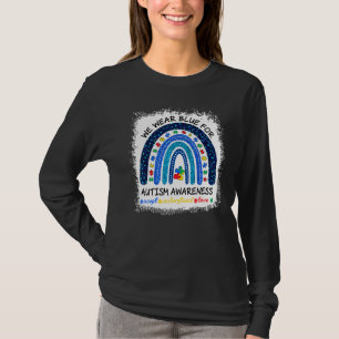 Rainbow We Wear Blue For Autism Accept Understand T-Shirt