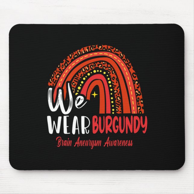 Rainbow We Wear Brain Aneurysm Awareness  Mouse Mat (Front)