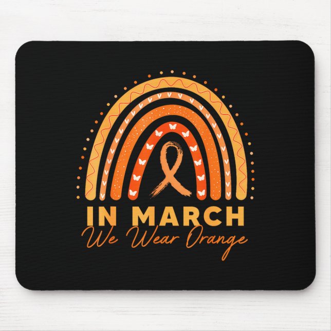 Rainbow We Wear Orange Multiple Sclerosis Awarenes Mouse Mat (Front)