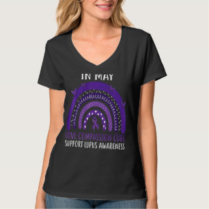 Rainbow We Wear Purple Love Cure Support Lupus Awa T-Shirt