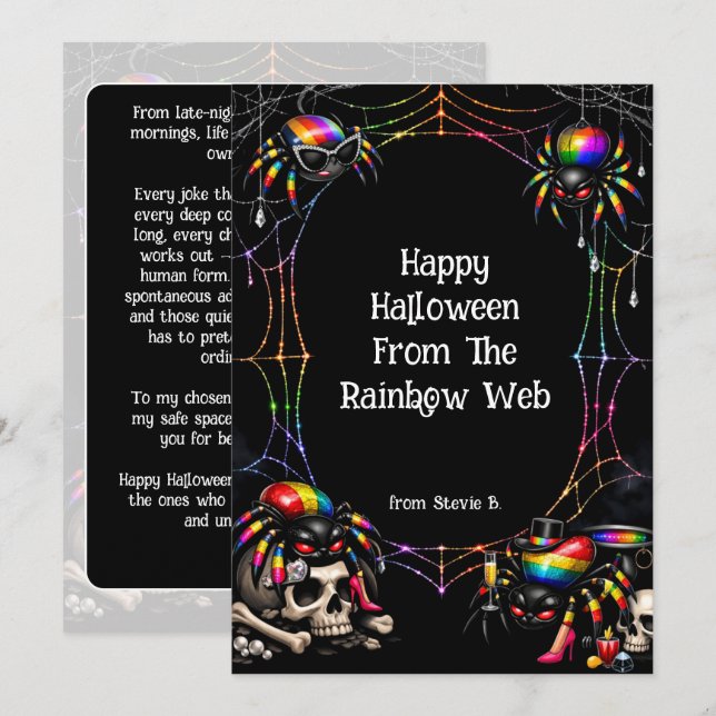 🎃🌈 “Rainbow Web Chaos Crew  card (Front/Back)