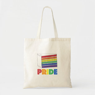 Rainbow Wedding Cake Slice Gay Pride Tote Bag