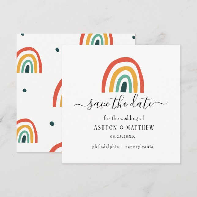 Rainbow wedding Card (Front/Back)