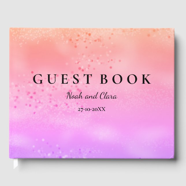 Rainbow Wedding Colourful trendy love Guest Book (Front)