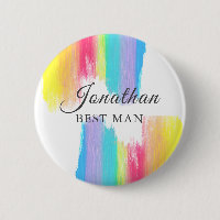 Rainbow Wedding Custom Best Man Name Tag