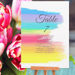 Rainbow Wedding Elegant Table Card with Names<br><div class="desc">Guide your winter wedding guests to their seats with this elegant rainbow watercolor seating chart table card that is decorated with beautiful vibrant paint strokes. A chic addition to an LGBTQ wedding ceremony for a gay or lesbian couple. Write the names of your guests for each table.</div>