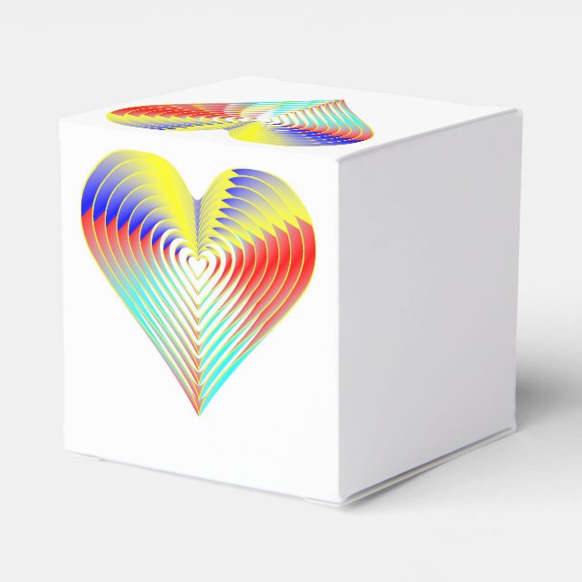 Rainbow Wedding Favour Heart Box (Back Side)