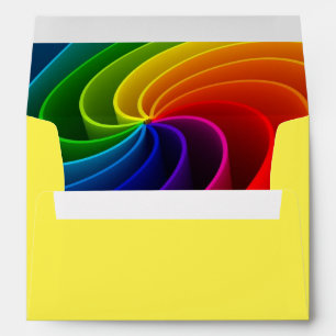 Rainbow Wedding Invitation Envelope Inside Print