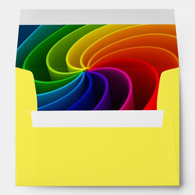 Rainbow Wedding Invitation Envelope Inside Print (Back (Bottom))
