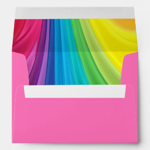 Rainbow Wedding Invitation Envelope Inside Print