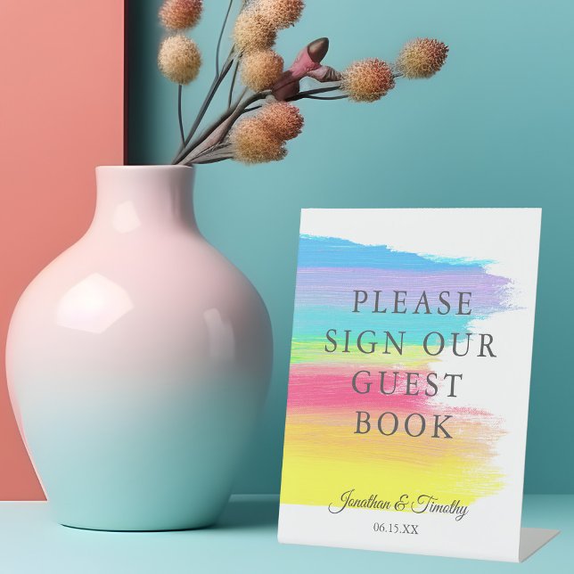 Rainbow Wedding Please Sign Our Guest Book Sign (Creator Uploaded)