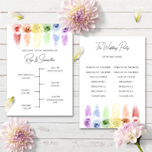 Rainbow Wedding Program Programme