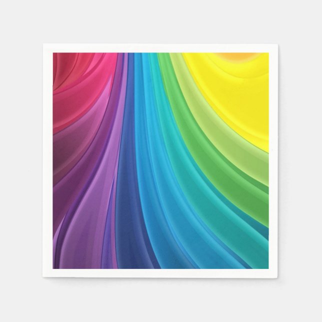 Rainbow Wedding Reception Cocktail Napkin (Front)