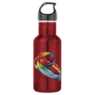 Rainbow Wedding Rings for Marriage Equality 532 Ml Water Bottle