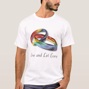 Rainbow Wedding Rings for Marriage Equality T-Shirt