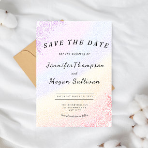 Rainbow Wedding Save the Date Invitation