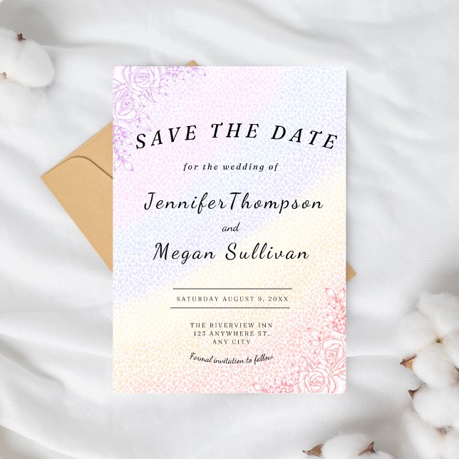 Rainbow Wedding Save the Date Invitation (Creator Uploaded)