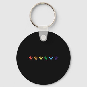 Rainbow Weed Lgbt Pride Ally Key Ring