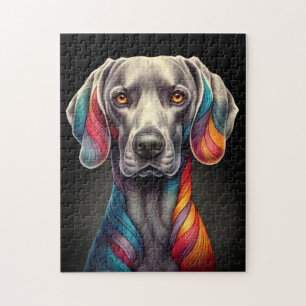 Rainbow Weimaraner Jigsaw Puzzle