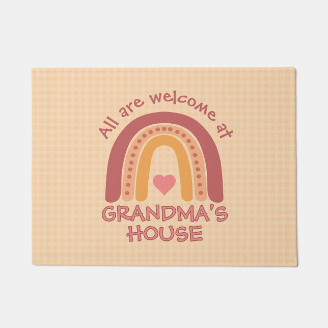 Rainbow Welcome At Grandma's Doormat (Front)
