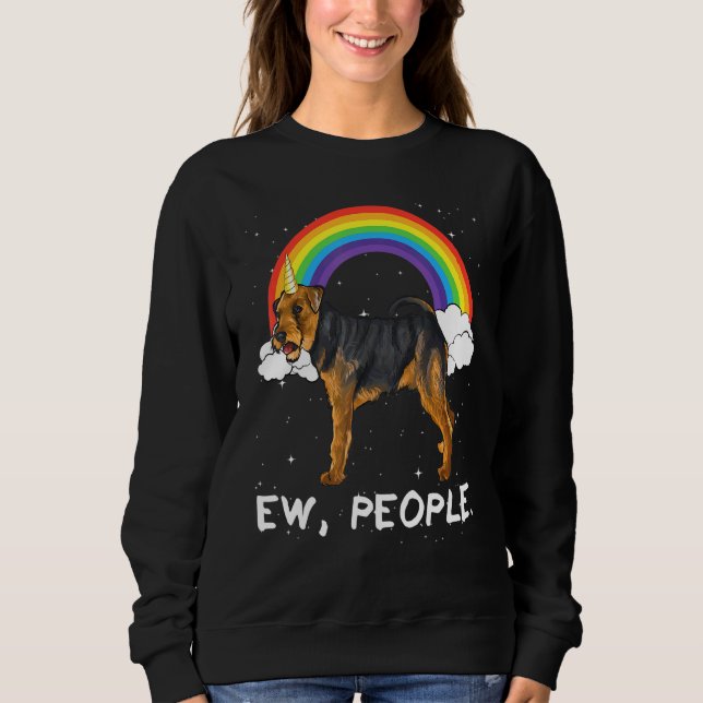 Rainbow Welsh Terrier Ew People Unicorn Dog Sweatshirt (Front)